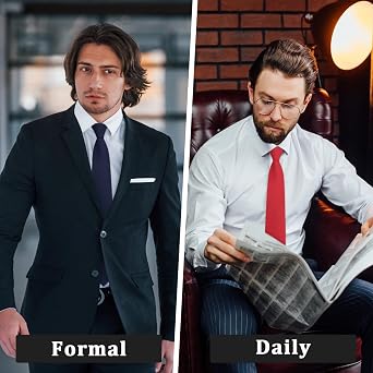 Ties for Men Pretied Mens Ties Adjustable Zipper Neck Tie 2.95 Men's Neckties for Wedding Party Business Graduation