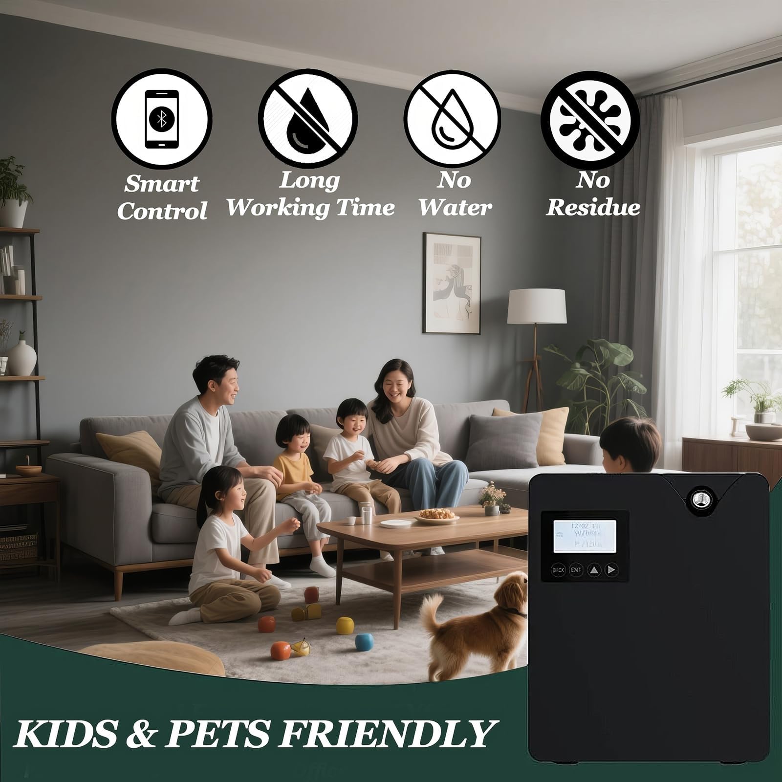 300 ml Domowa maszyna do dyfuzji olejków eterycznych, Inteligentna maszyna do dyfuzji aromatów, Z technologią rozpylania, Domowa inteligentna maszyna do rozpylania zapachów, Zasięg do 300 stóp