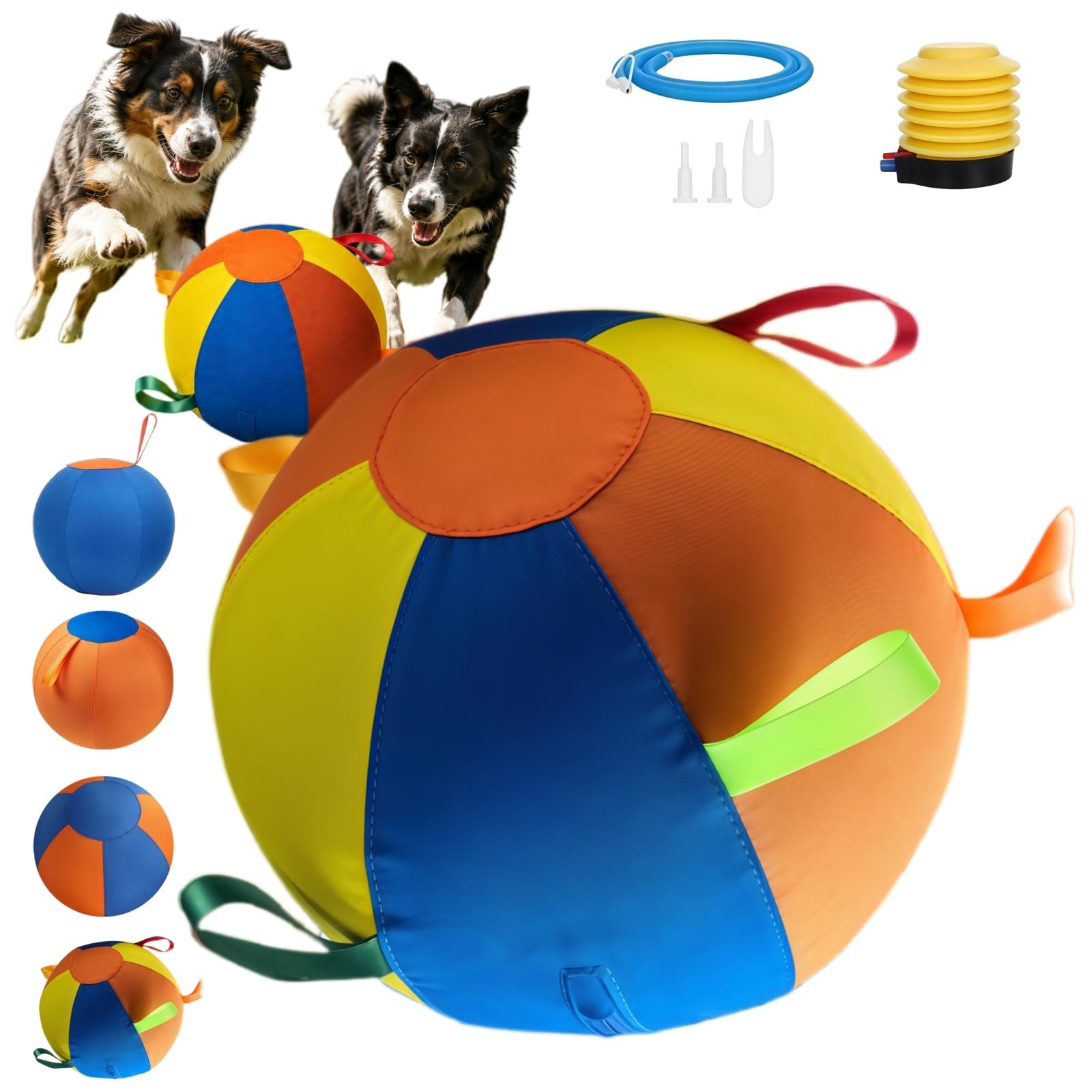 Generisch Herding Ball für Hunde – Interaktiver Hundespielzeugball für Aktive Hütehunde & Große Rassen, Bissfestes Trainingsspielzeug für den Täglichen Gebrauch (D, M(45cm))