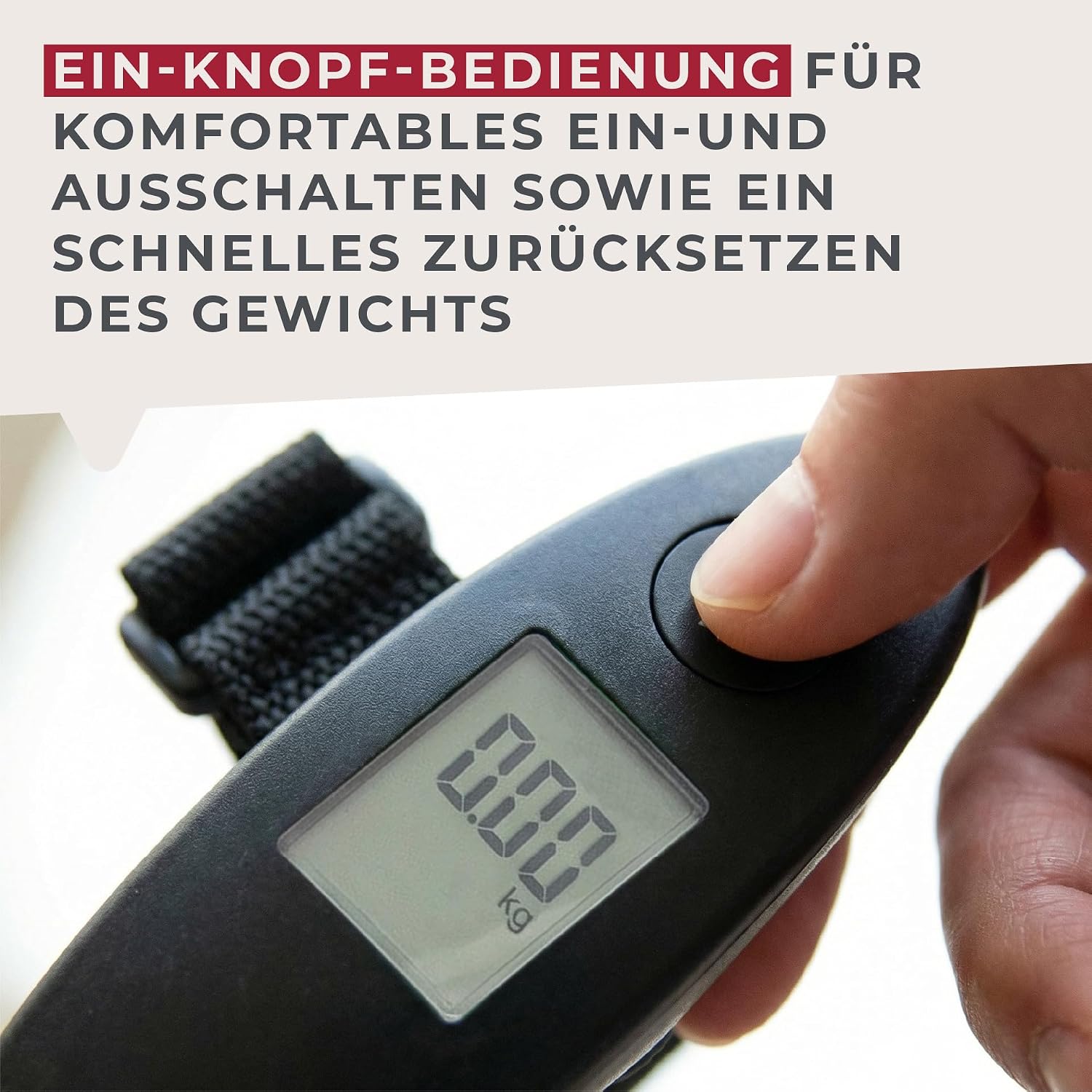 Fackelmann Luggage Scales - Digital Luggage Scales up to 40 kg with LCD Display, One Button Operation, Robust & Compact for Travel