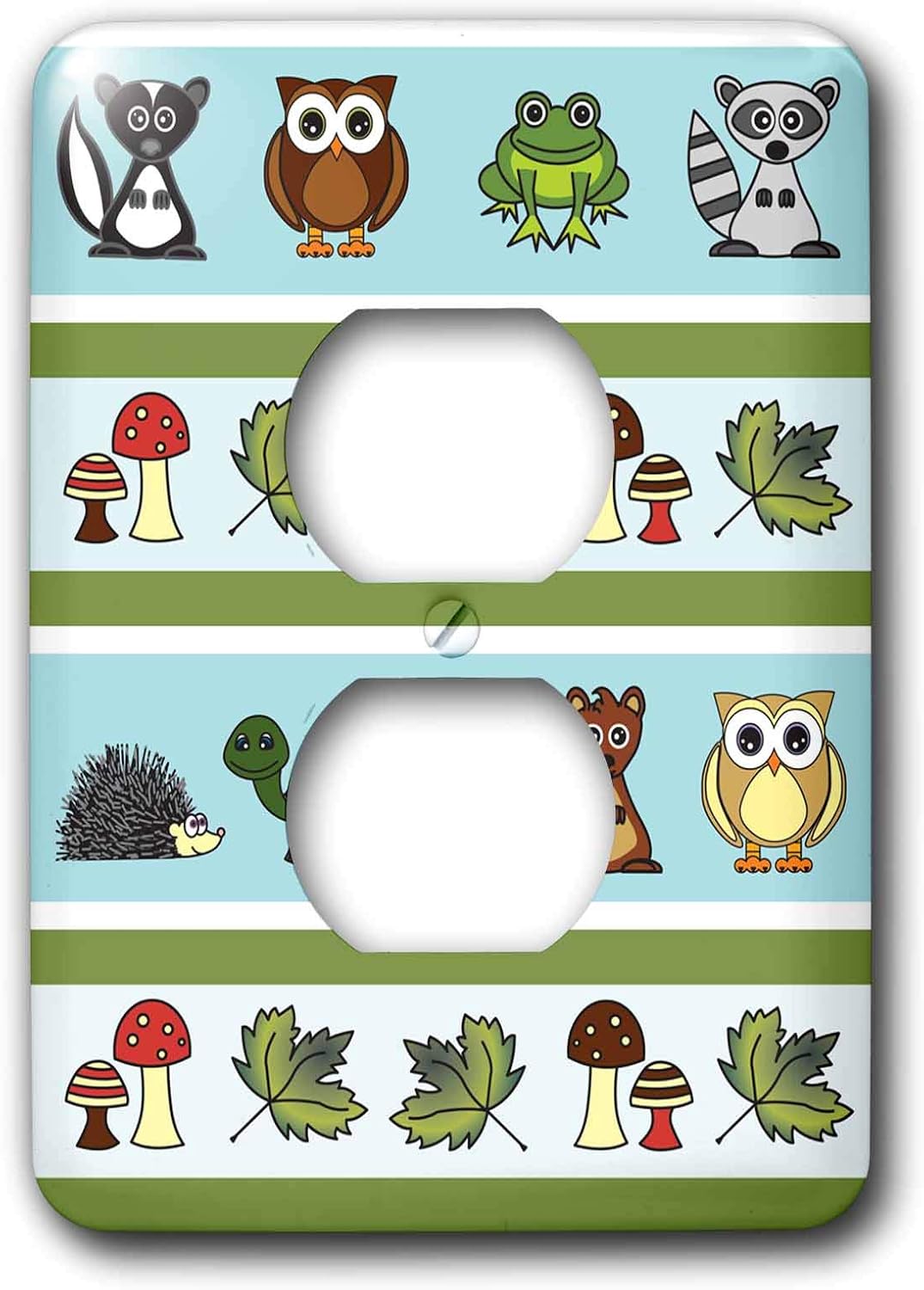 3dRose LLC lsp_13806_6 Cute Woodland Creatures Forest Print, 2 Plug Outlet Cover