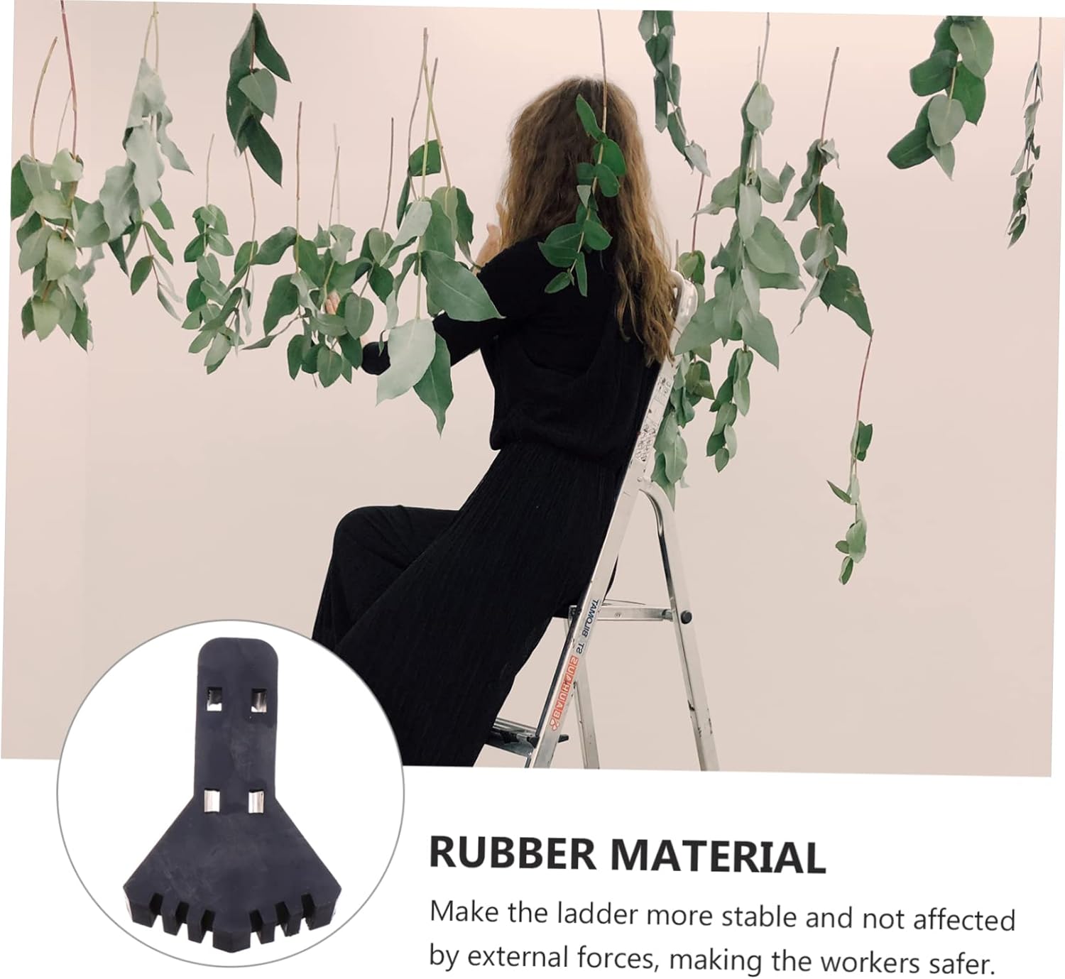 ARTIBETTER 16pcs Non-Skid Ladder Foot Mats for Enhanced Stability and Floor Accessory for Folding Ladders