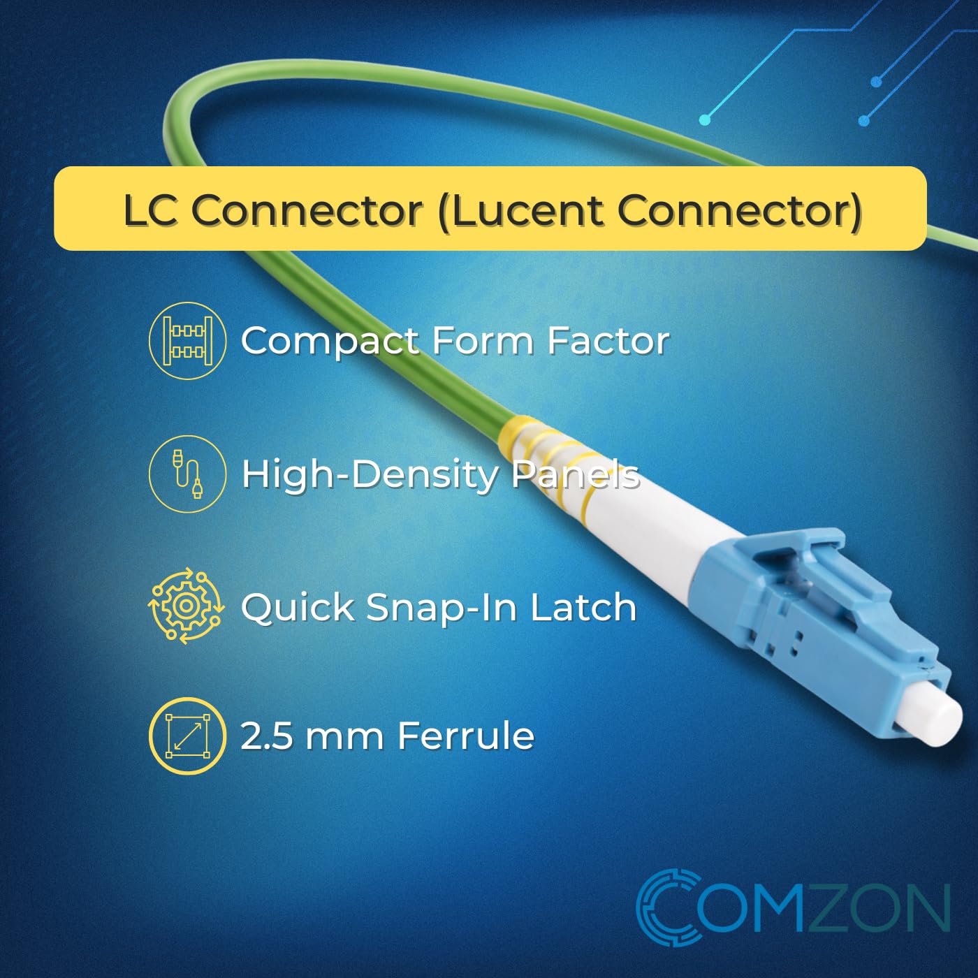 COMZON 12 Strand Fiber Pigtail, Multimode OM4, LC/PC Connectors, 9.8 Feet (3 Meter), Aqua Boot, Color-Coded, Low Insertion Loss