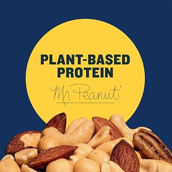 PLANTERS Mixed Nuts Honey Roasted, Party Snacks, Plant-Based Protein, 10 oz Canister (Pack of 6)