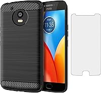 Vista 1 de Asuwish Funda compatible con Moto E4 Plus y protector de pantalla de vidrio templado, accesorios de silicona para MotoE4Plus, Motorola E4+ 4E +