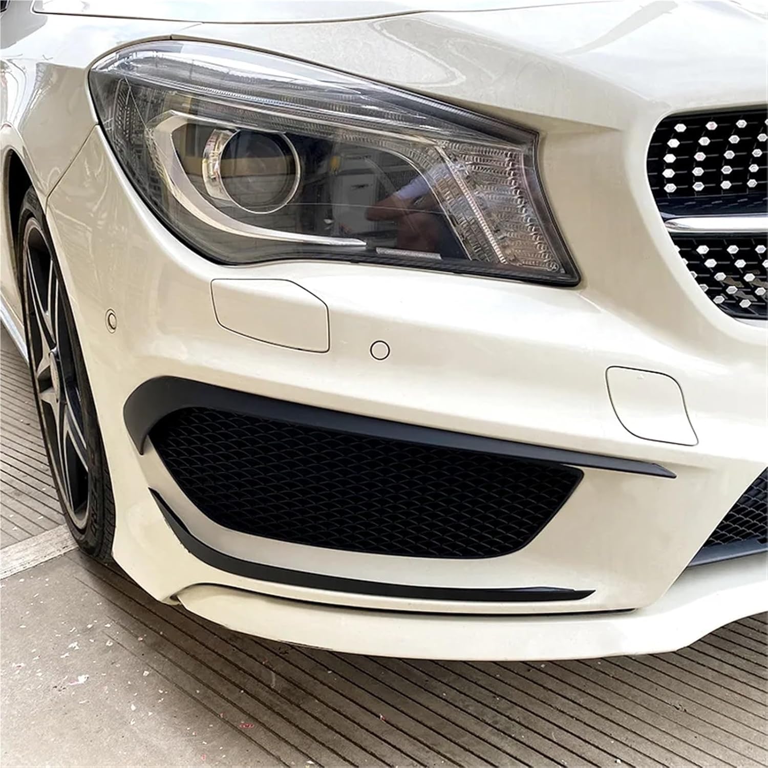 Compatible with Benz CLA-Class (C117 CLA45 CLA220) AMG 2013-2015S plitter Fog Lamp Grill Spoiler Cover Vent Wind Knife