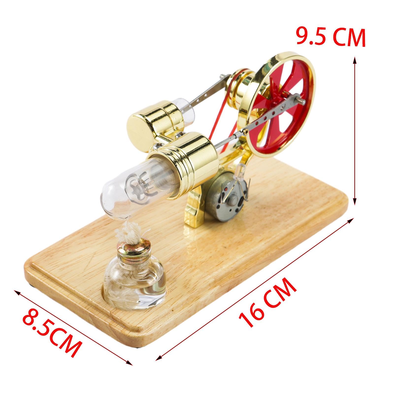 Kits de Modelos de Motores, Regalo Creativo, Motor Eléctrico de de Aire Caliente, Juguete Educativo Colorido para La Enseñanza de Ciencias, Oro
