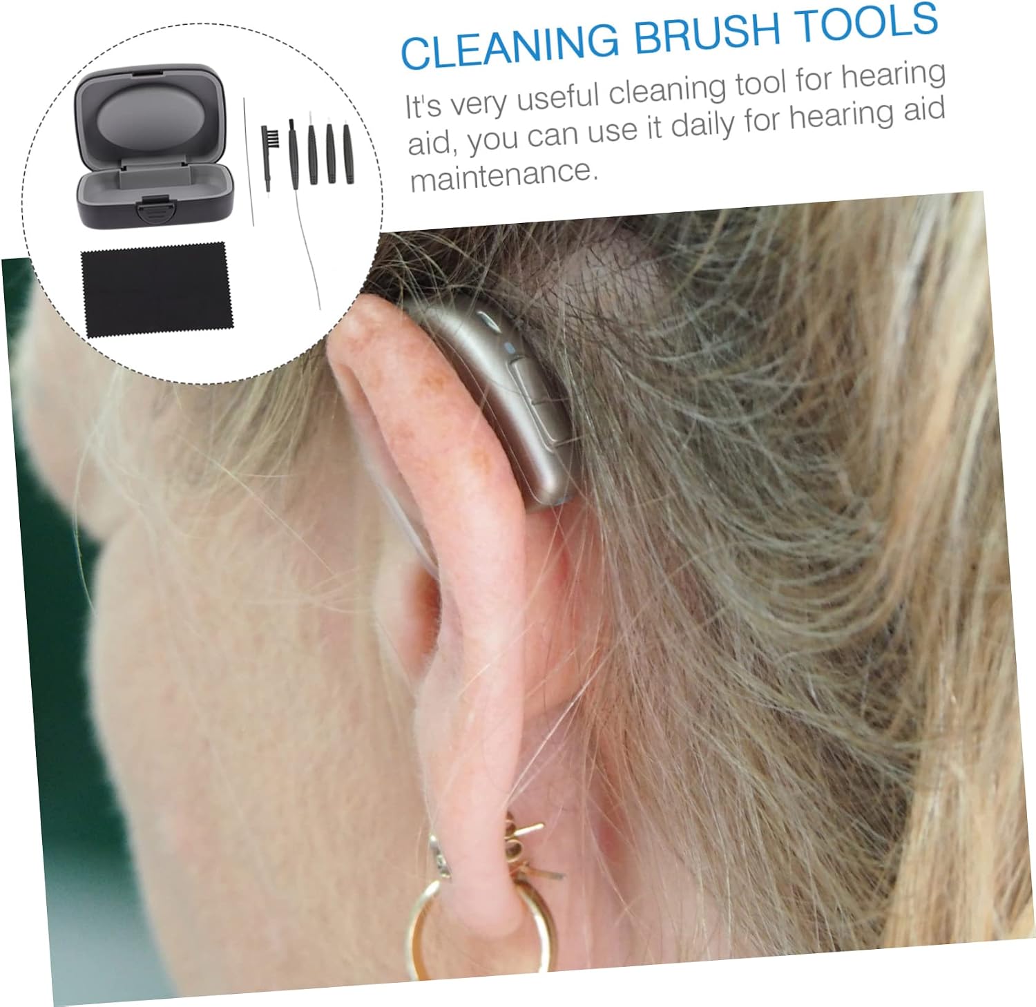 1Set Cleaning Kit with Case Lightweight Portable Brush Tool Durable Material for Easy Use for Personal Care Present Giving