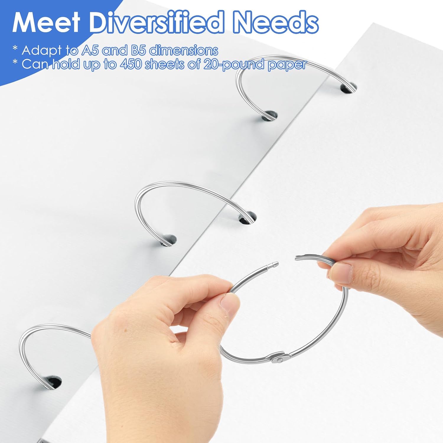 100 Pack Binder Rings, 3 Inch Large Loose Leaf Binder Rings Metal Nickel Plated Index Card Rings Book Rings for Notebook, Paper, Keychain, School, Home or Office