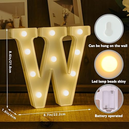 Miniatura 147 de Letras iluminadas, letras con luces LED de 26 alfabetos, letras iluminadas decorativas, letras de marquesina LED que funcionan con pilas para Luz