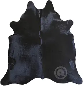 100% Genuine Black Cowhide Rug - Extra Large (6x7-8 ft.)