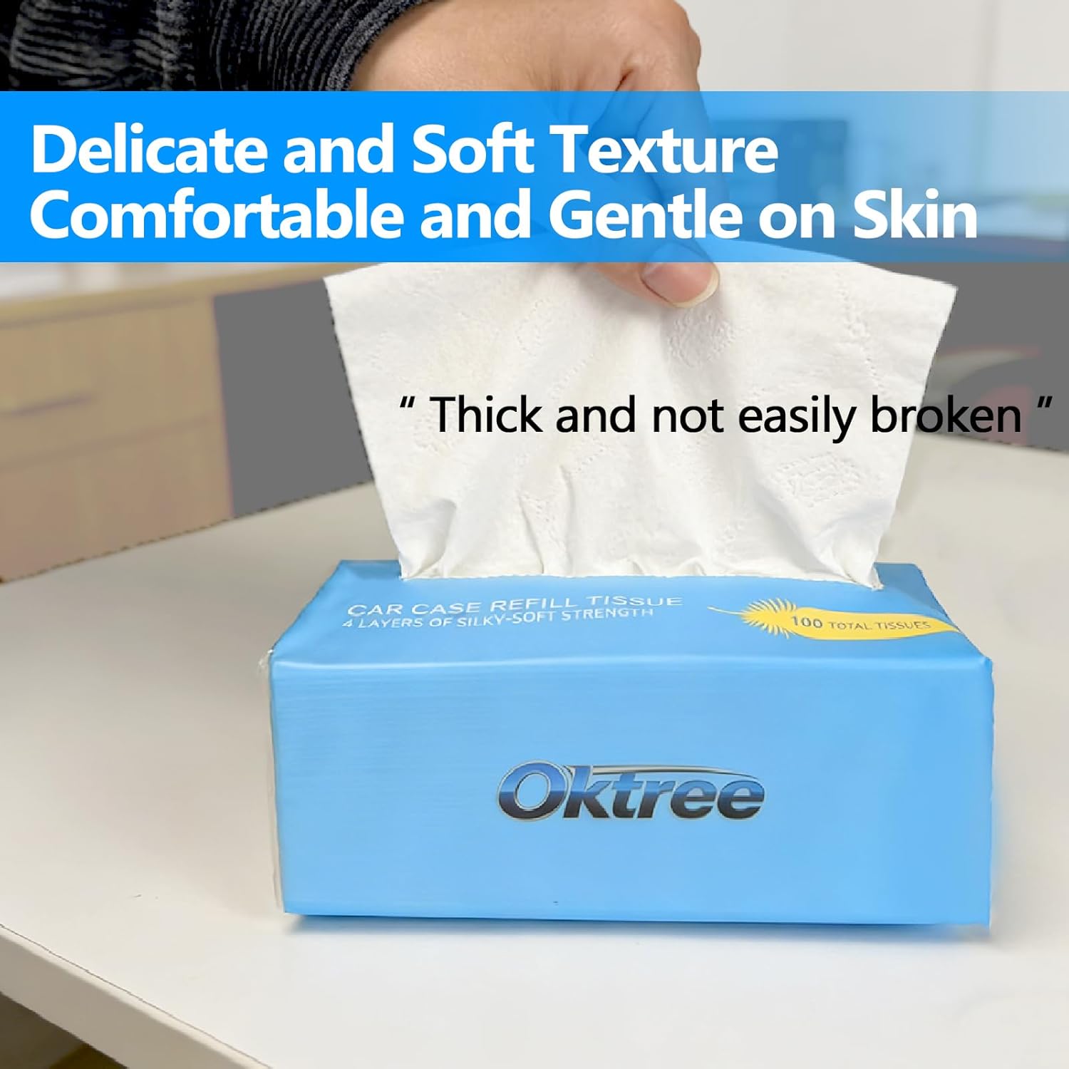 4-in-1 Car Organizer Back Seat with Multi-Pocket & Universal Cup Holders for Travel & Daily Use (brown) + Ultra Soft 4- Facial Tissues, 4 Packs (400 Sheets) for Car, Home & Travel