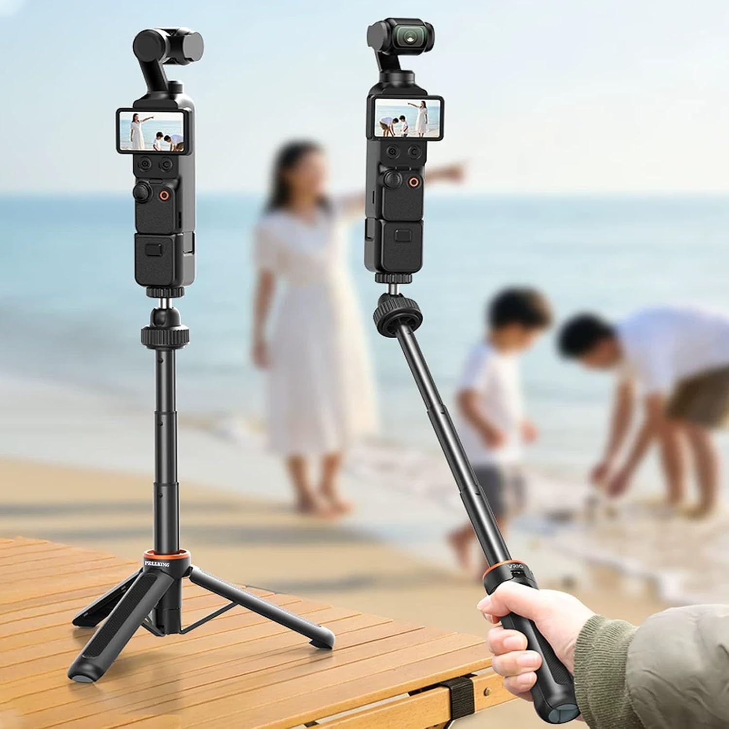 Selfie Stick Tripod & Carrying Case 2 in 1 Kit for DJI Osmo Pocket 3 4