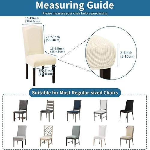 Miniatura 25 de Juego de 6 fundas elásticas para sillas de comedor, extraíbles y lavables, para sillas de comedor, hotel, ceremonia