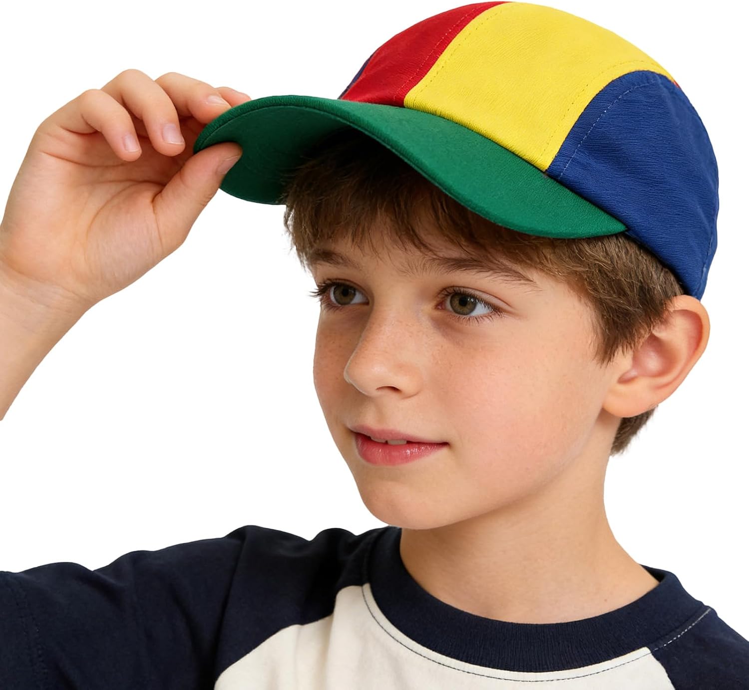 Kids Baseball Cap Brightly Rainbow Color Top Cap UV Protection Sun Hat for Boys Girls Ages 4-10