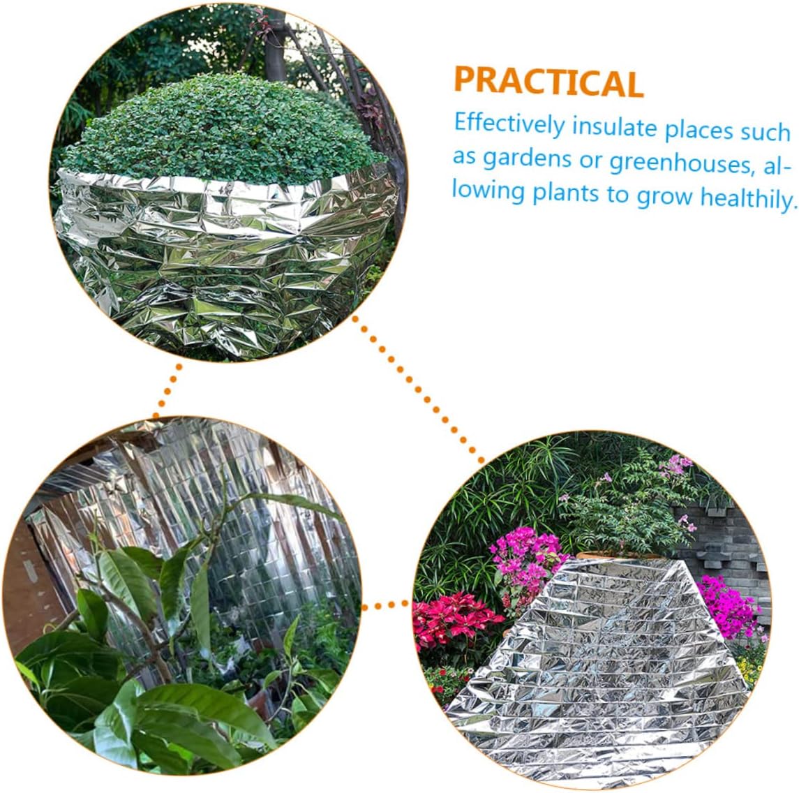 Milisten 12sheets Insulation Blanket Reflective Film for Garden Beds Plant Shade