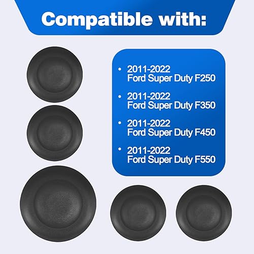 Miniatura 2 de Kit de anillo de ajuste de tapón de cubierta de enganche de quinta rueda para Ford Super Duty F250 F350 F450 F550 2011-2022 sustituye a