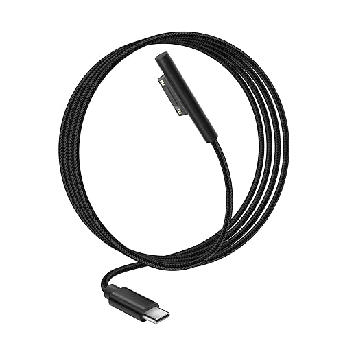 Miniatura 1 de YACSEJAO Cable de carga Surface Pro USB-C de 15 V/3 A, 60 W, conexión de superficie a USB C, cable de carga para Surface Pro 7/6/5/4/3 Go3/2/1 y más