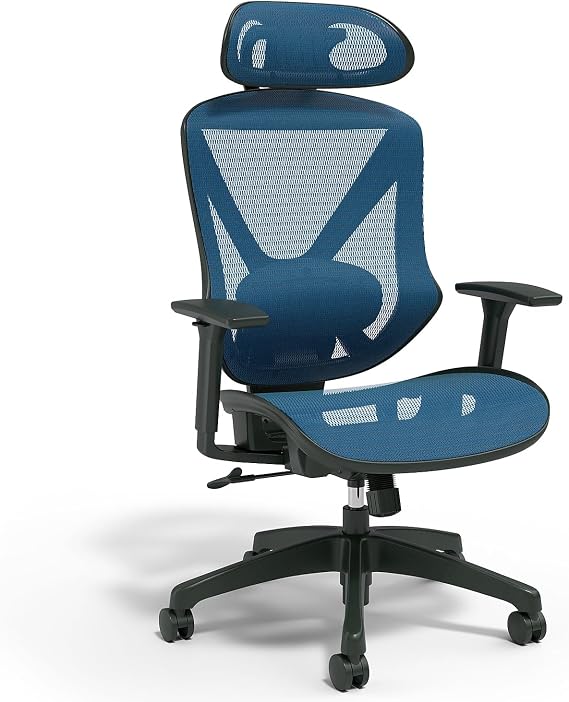 STAPLES Ergonomic Task Chair, Mesh, Ergonomic, Lumbar Support, Blue