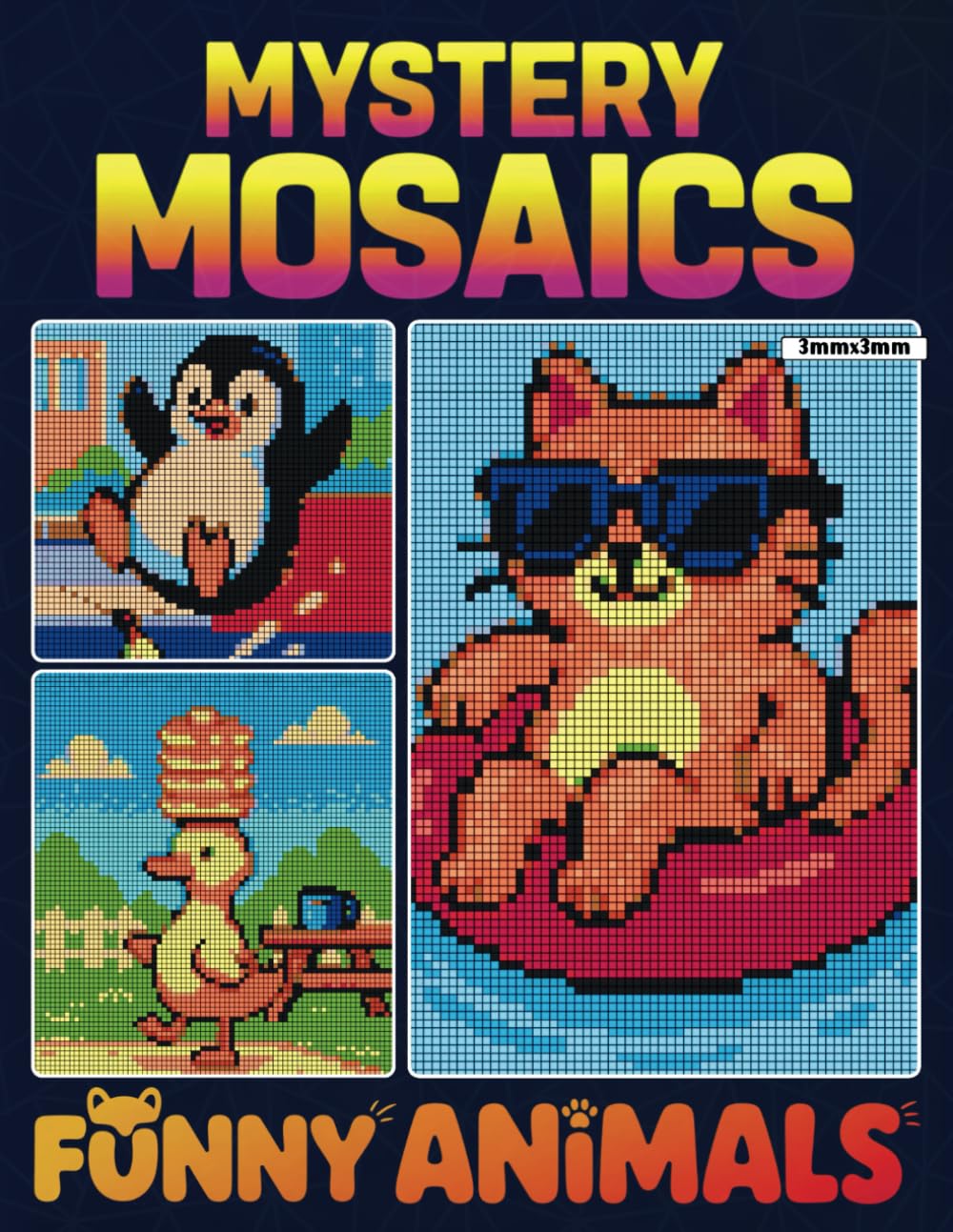 Mystery Mosaics Color By Number Funny Animals: A Hilarious Hidden-Picture Coloring Quest with Cute & Comical Animals for Stress Relief