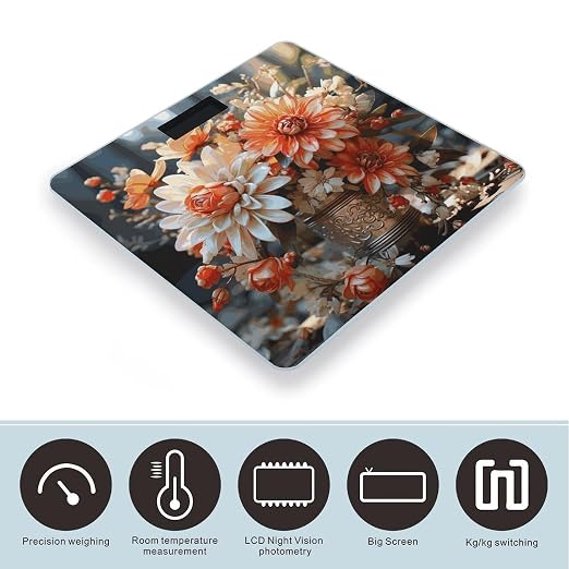 Báscula Digital Orange Flowers para Baño Precisa miniatura 3