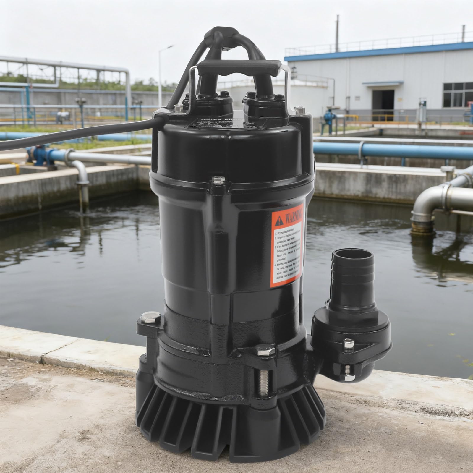 Bomba de agua sucia 16 m³/h, altura máxima de extracción 15 m, bomba sumergible para agua sucia clara y sucia, interruptor de flotador, asa de 550 W