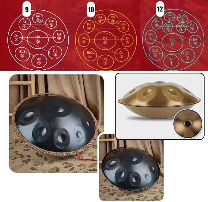 Handpan Drum para Adultos 22 Pulg D Menor Kurd 9 Notas miniatura 5