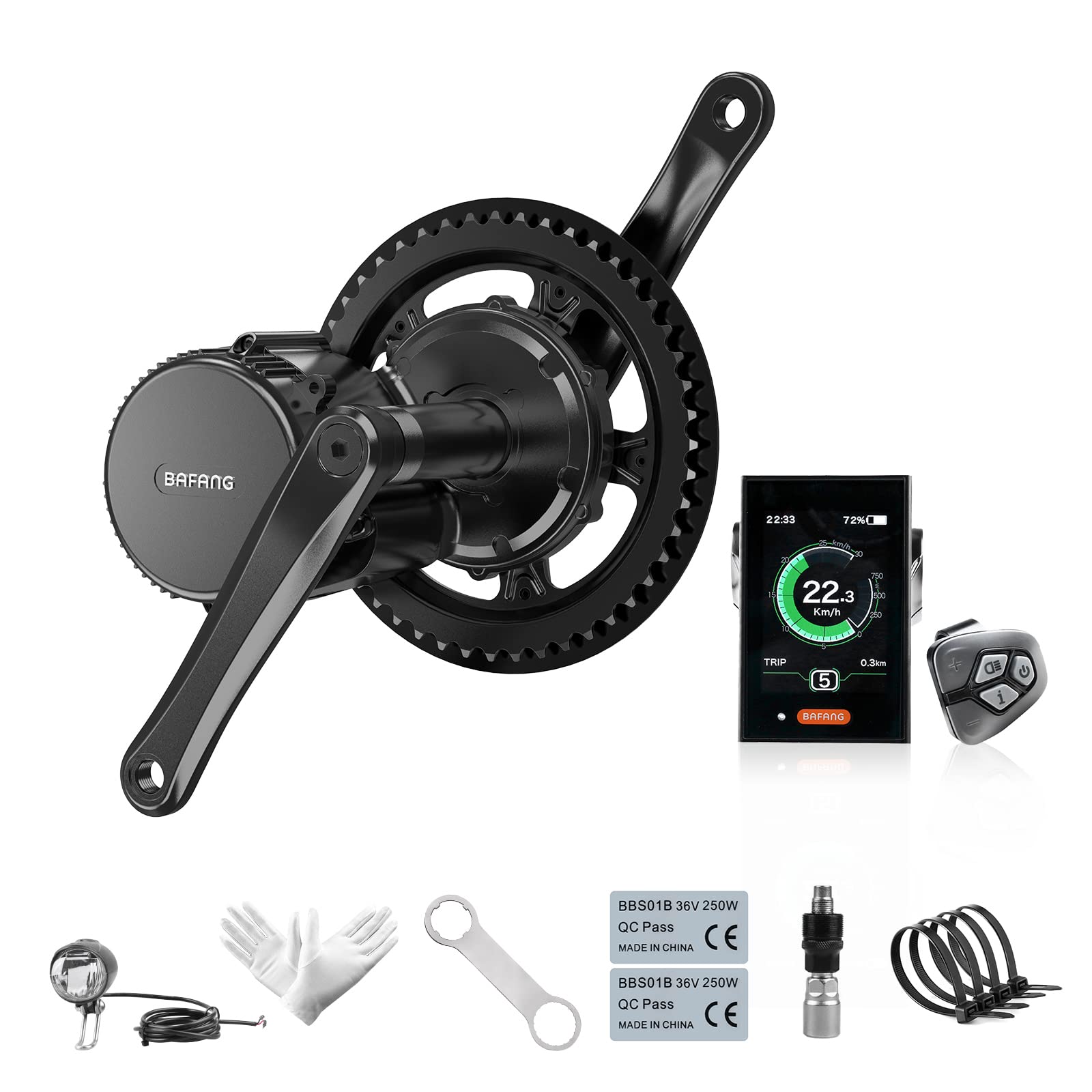 Bafang, BBS01B, motore centrale per bicicletta, sistema mid-drive, kit di  conversione per bici elettrica, 250 W, motore elettrico per bicicletta,  C18, 46T : Amazon.it: Sport e tempo libero