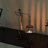 Vista 4 de Portavelas de alambre decorativo moderno lámpara de té lámpara de mesa centro de mesa soporte de vela, transporte trasero