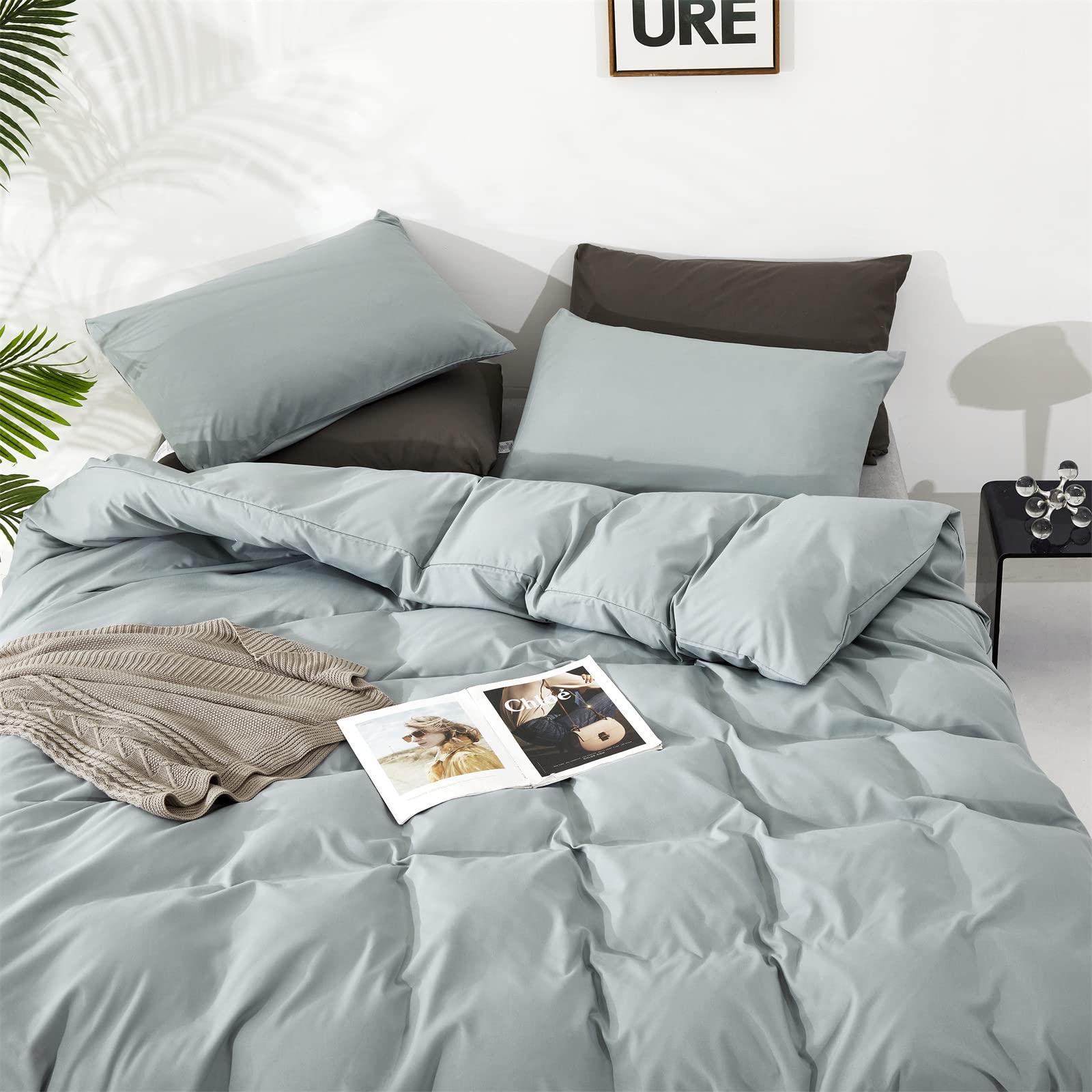 Set Copripiumino Blu 3 Pezzi Houseri Haze - Cotone 100% - Taglia Singola/Matrimoniale? - 2 Federe - Leggero E Traspirante Per Ragazze E Ragazzi