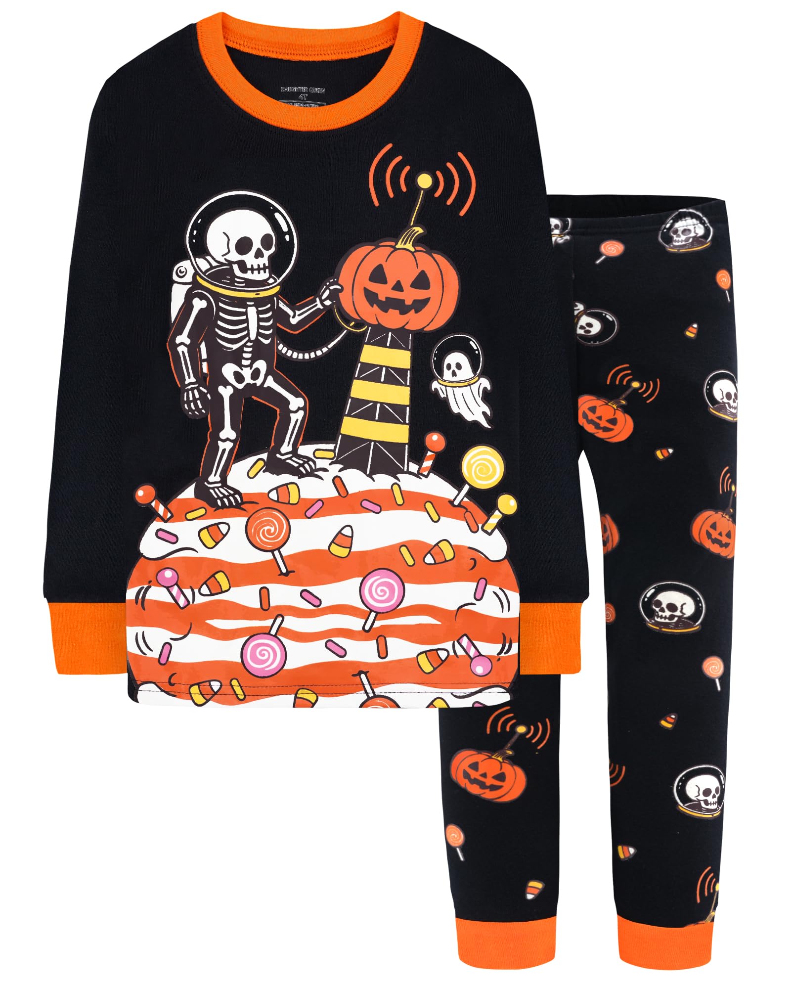 DAUGHTER QUEEN Boys &amp; Girls 100% Cotton Halloween &amp; Christmas PJS 18M-12Y
