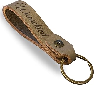 Schlüsselanhänger Leder personalisiert mit Name Gravur | handgefertigt Unikat Geschenkidee für Männer & Frauen | echtes Leder 2–4 mm | verschiedene Geschenkverpackungen