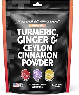 3in1 Turmeric Curcumin Ginger Root & Ceylon Cinnamon Powder Supplement Made in USA - Turmeric Powder for Health, Cooking, ...