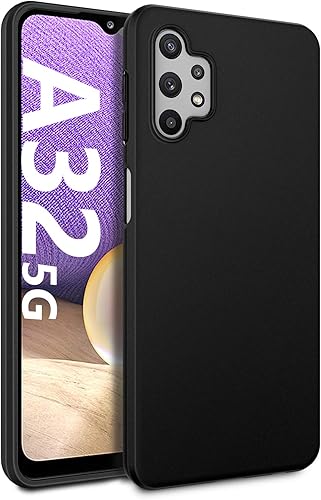 EasyAcc Funda delgada para Samsung Galaxy A32 5G no para A32 4G carcasa de TPU delgada de color negro mate con perfil de acabado suave cubierta