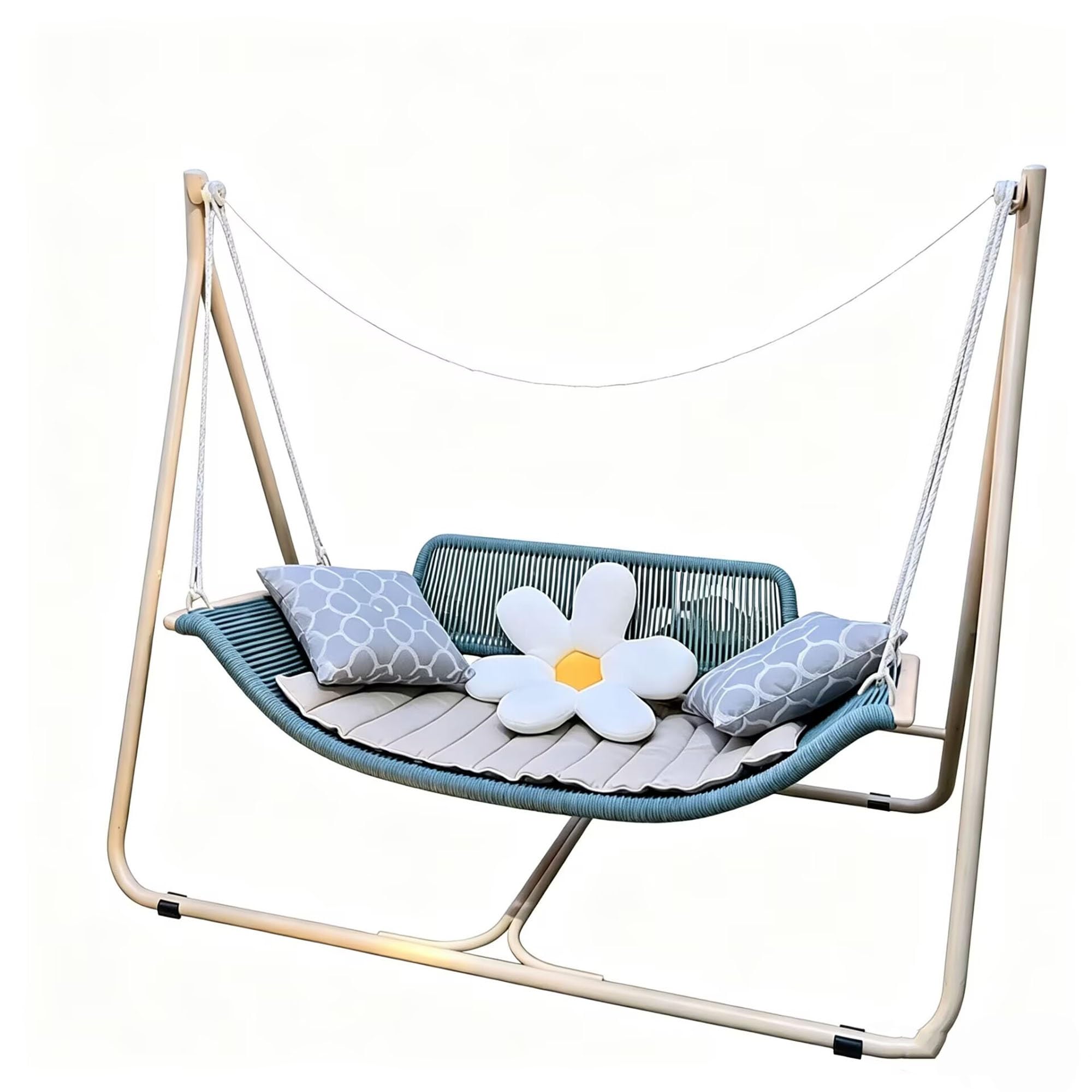 Swing Chairs, Double Swings, Indoor Terrace Hammocks, Outdoor Rocking(Lake blue)