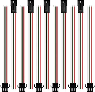 mxuteuk 20 Pairs JST SM 3 Pin Connectors 22 AWG Male Female LED Wire Connector Adapter Electrical Cable 150mm for WS2812B ...