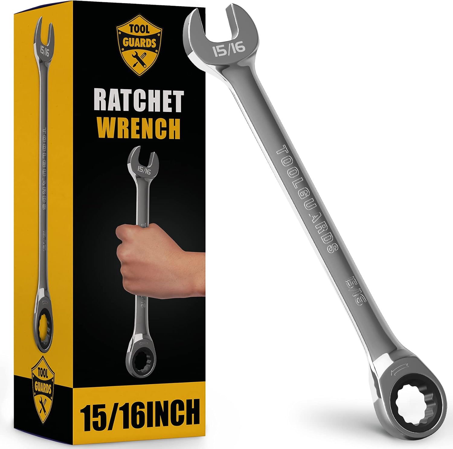 TOOLGUARDS Ratcheting Wrench Set 26pcs - Metric and Standard - With Rack Organizer - Wrenches - Combination Ratchet Wrench Set - 100% Lifetime Satisfaction Guarantee