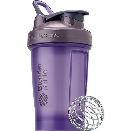 BlenderBottle Classic V2 Shaker Bottle Perfect for Protein Shakes and Pre Workout, 20oz, Full Color Purple