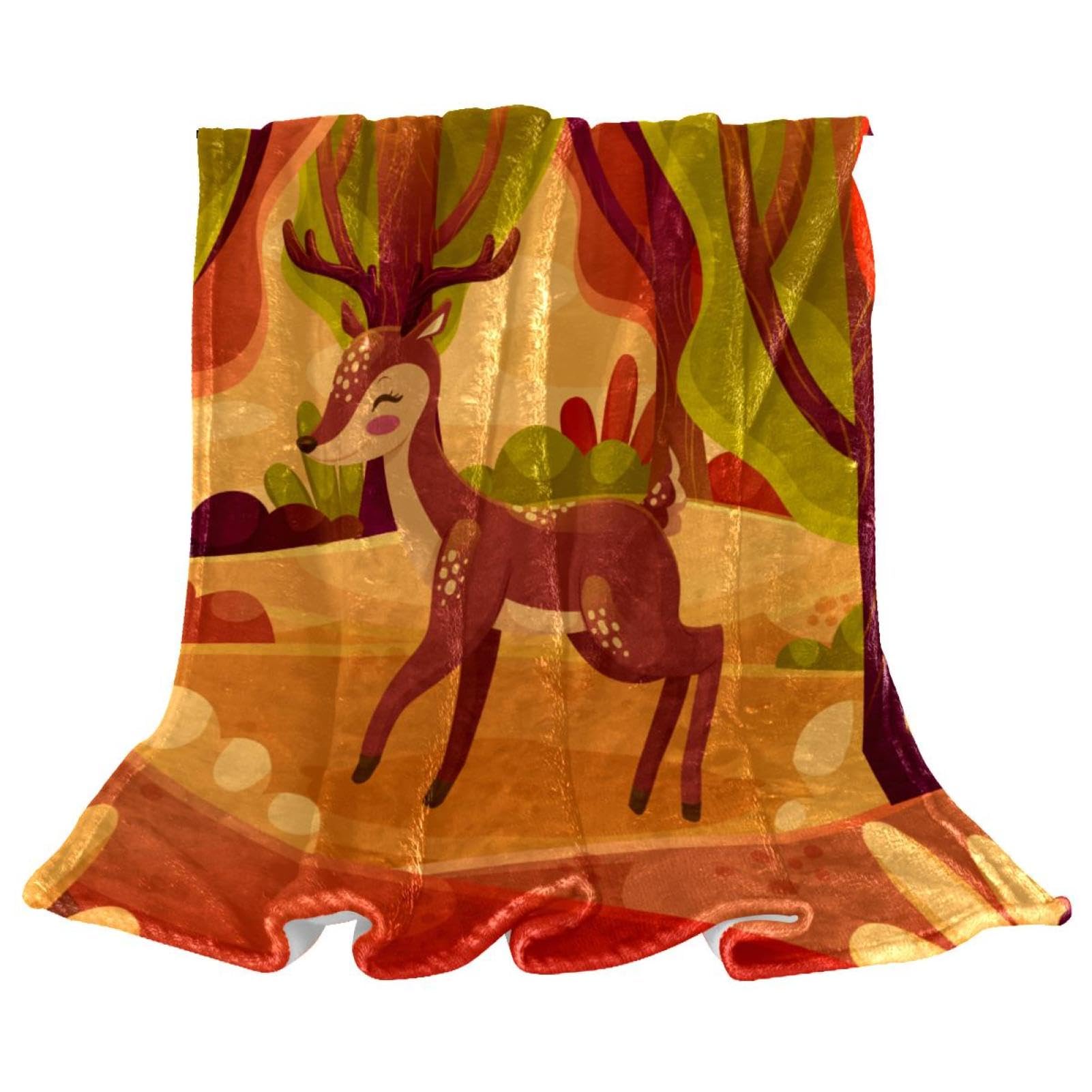 Couverture polaire feuilles d'automne de canapé et lit en plaid doux 150x130cm