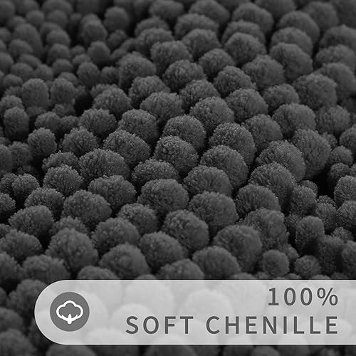 Miniatura 2 de Yimobra tapete de baño en forma de U para inodoro, tapete de contorno de felpilla para baño, suave y cómodo, absorción de agua, antideslizante,