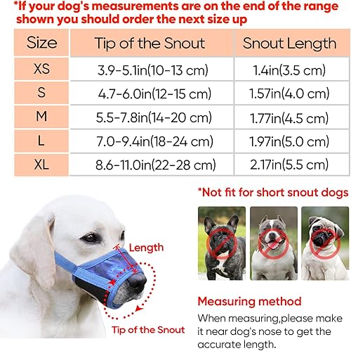 Miniatura 2 de HEELE Bozal para perro, bozal de nailon suave para perros pequeños, medianos y grandes, transpirable, ajustable, mejillón, evita que muerdan,