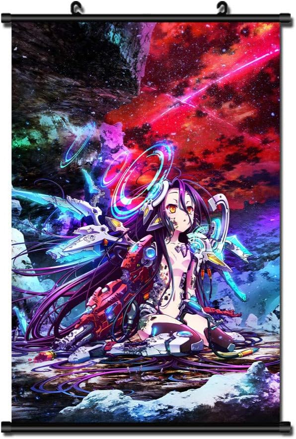 MXDZA Japanese Anime NO GAME NO LIFE Shiro Jibril Fabric Painting Anime Home Decor Wall Scroll Posters for decorative 40x60CM