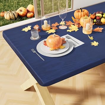 misaya Rectangle Elastic Fitted Tablecloth for 6 Foot Tables