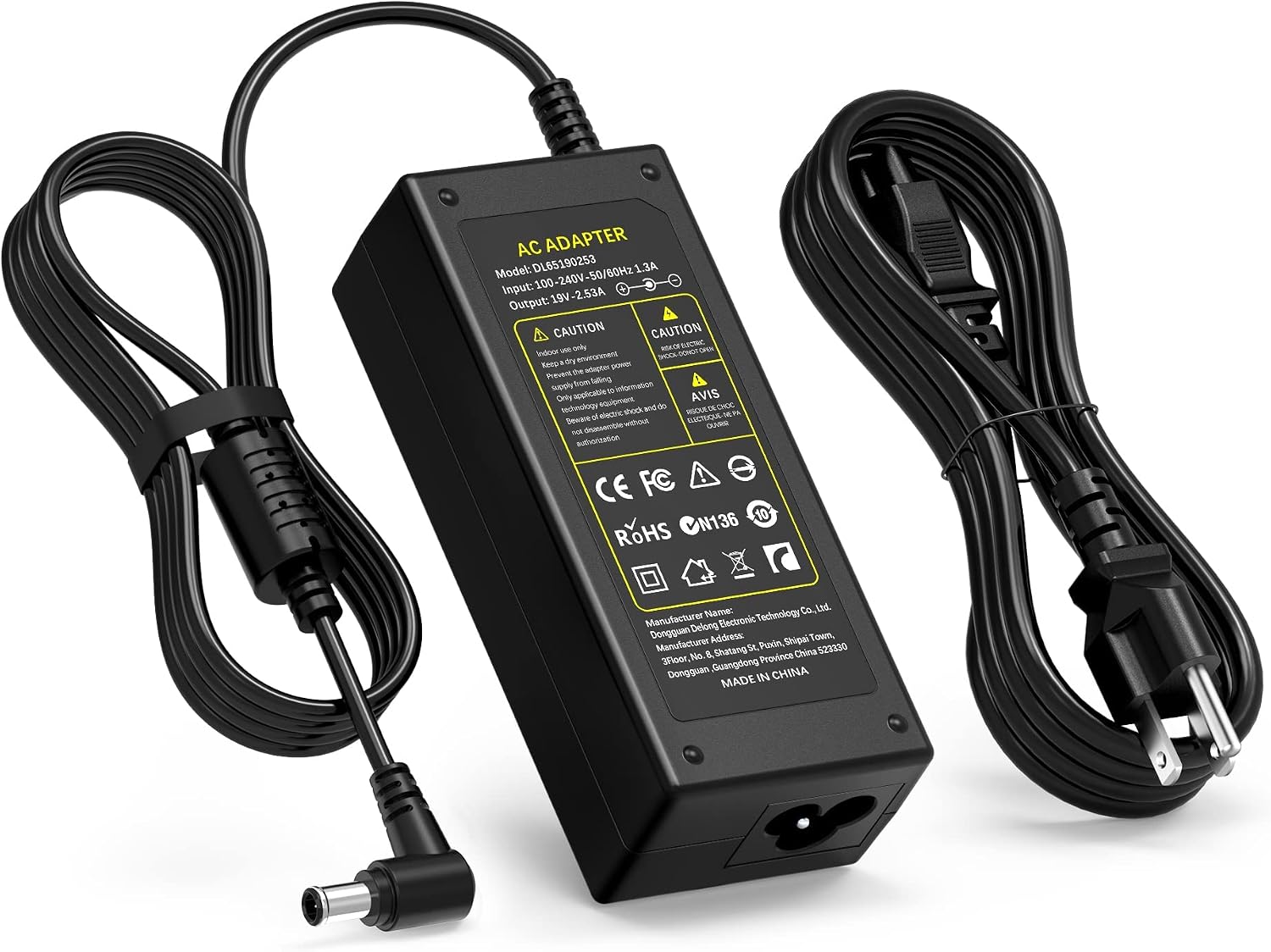 UN32J400 UN32J5003AF AC Adapter Power Cord for Samsung A4819-FDY UN32J4000AF UN32J400DAF UN32J400DAFXZA UN32J5205 UN32J5205AF 19V,2.53A TV Charger