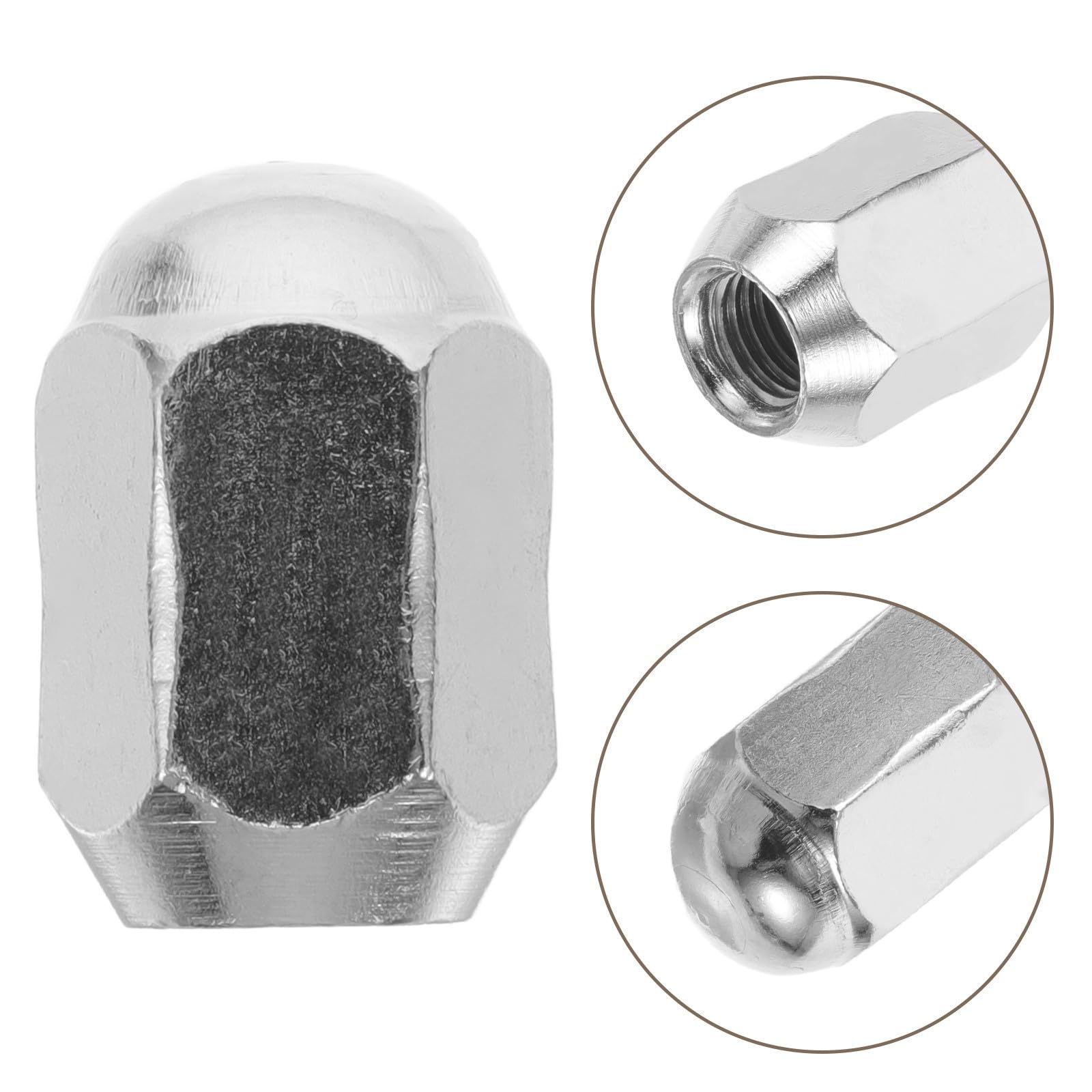 Healeved 16 Tuercas de Rueda de Acero Inoxidable M10x1.25, Ajuste Preciso y Resistencia Corrosión para Remolque y ATV