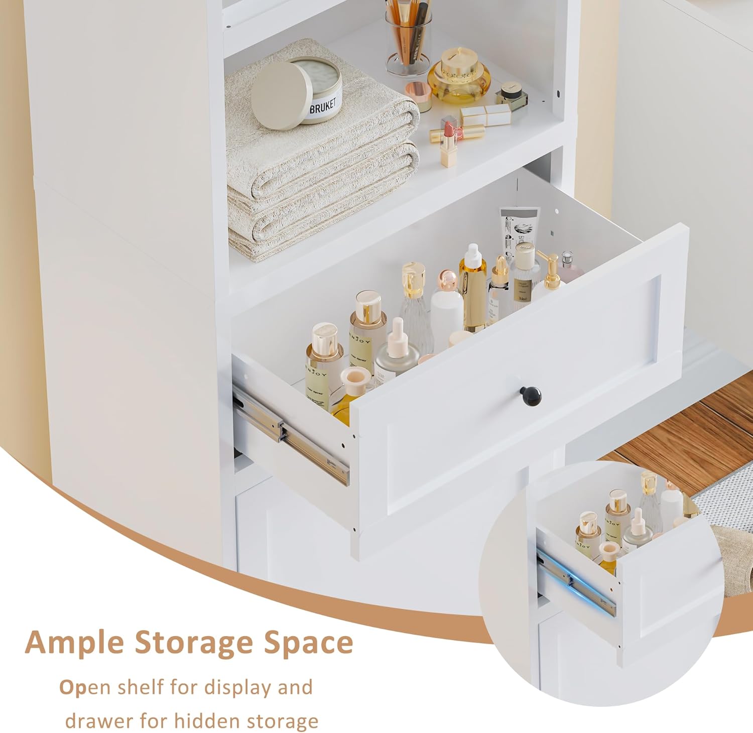 67" Tall Bathroom Cabinet, Metal Bathroom Storage Cabinet with Adjustable Shelves, Floor Cabinets with 2 Doors & 1 Drawer for Living Room, Kitchen, Entryway, Home Office