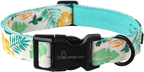 Aring Pet Collar de algodón, ligero y ajustable, con hebilla de liberación rápida, para perros pequeños, medianos y grandes, para cachorros, S,