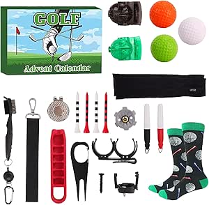 Golf Advent Calendar 2025 for Men – 24 Day Golf Christmas Countdown Box with Fun Golf Accessories &amp; Tools, Unique Adult Advent Calendar Gift for Golfers, Dads, Grandpas, Brothers, Boyfriend