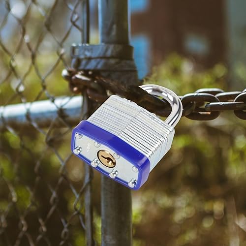 Miniatura 6 de SEPOX Candados con llave para exteriores, cuerpo de acero laminado reforzado de alta resistencia de 1-916 pulgadas 1.575 pulgadas, grillete estándar