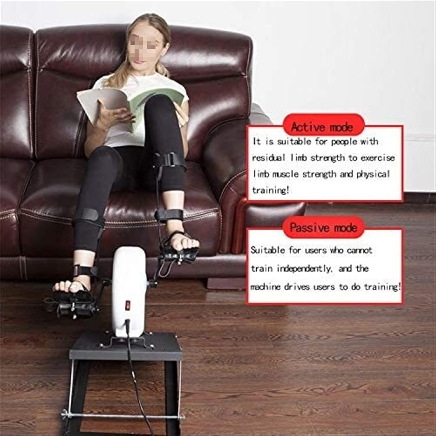 Mini Electric Bike Silent Electric Pedal Exerciser Fitness Motorized Pedal Exercise Bike Resistance Rehabilitation for Legs and Arms